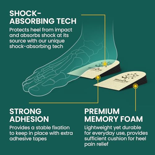 Welnove Adjustable Heel Lifts For Men Shoes - Welnove 4 Layers 1 Inch Orthopedic Height Increase Insert For Achilles Tendonitis Heel Pain Leg Length Discrepancy Plantar Fasciitis Shoe Lifts Large 1 Pair