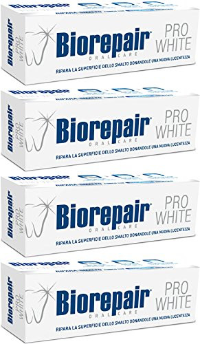 Biorepair Pro White" Whitening Toothpaste With Microrepair - 2.5 Fluid Ounce ( ) Tubes ( ) [ Italian Import ] 75Ml Pack Of 4