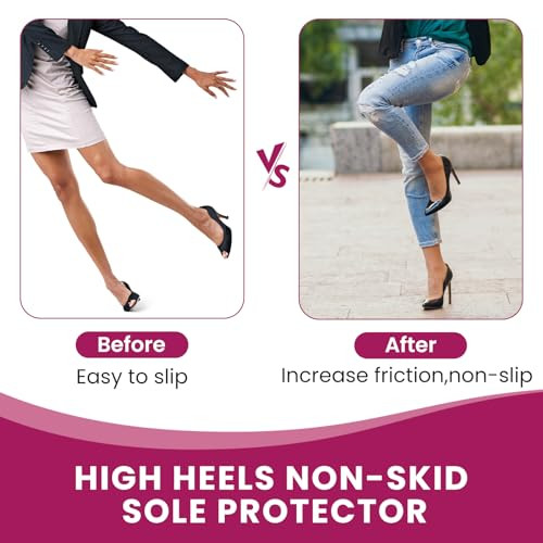 Welnove Non Slip Shoe Pads - Welnove Self Adhesive Shoe Grips On Bottom Of Shoes Shoe Sole Protectors For High Heels Stilettos Anti Slip Protect & Restore Pumps Soles Noise Reduction For Heels 8 Pcs