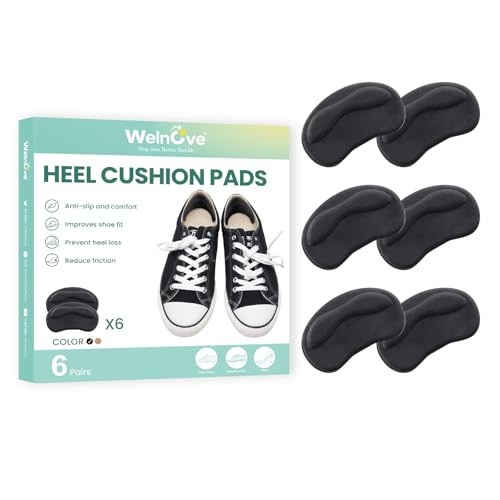 Welnove Heel Pads For Shoes - Welnove Sponge Heel Grips For Women Men Sport Shoe Inserts Cushions For Blisters Slipping Rubbing Foot Pain Improve Shoe Fit 6 Pairs