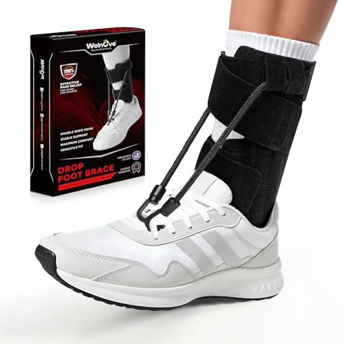 Welnove Afo Foot Drop Brace Adjustable Drop Foot Braces For Men & Women Soft And Comfortable Ankle Support For Walking Fits Left Or Right Foot Improves Gait & Stability