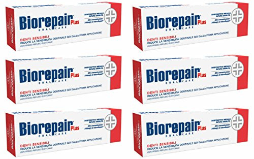 Biorepair Sensitive Teeth Daily Toothpaste - 2.54 Fluid Ounces ( ) Tubes ( ) [ Italian Import ] 75Ml Pack Of 6