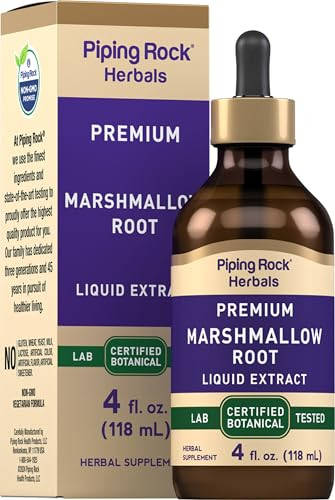 Piping Rock Marshmallow Root Extract Liquid Tincture Drops Alcohol Vegetarian Non-Gmo Gluten Supplement 4 Fl Oz