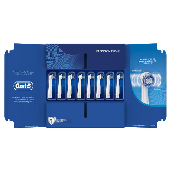 Oral-B Genuine Precision Clean White Toothbrush Heads Refills For Electric Toothbrush Deep And Precise Cleaning Mailbox Size Pack Of 8