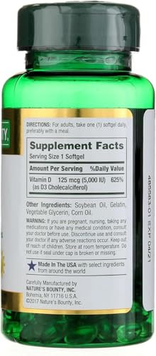 Nature's Bounty Vitamin D-5000 Iu Softgels Maximum Strength 150 Ea ( ) Pack Of 2