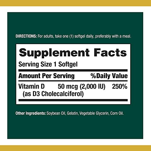 Nature's Bounty Vitamin D 2000 Iu Softgels