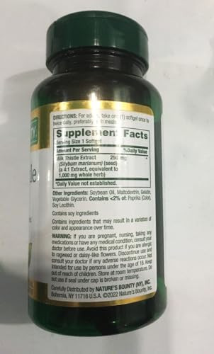 Nature's Bounty Milk Thistle ( ) 1000Mg 50 Softgels Pack Of 2