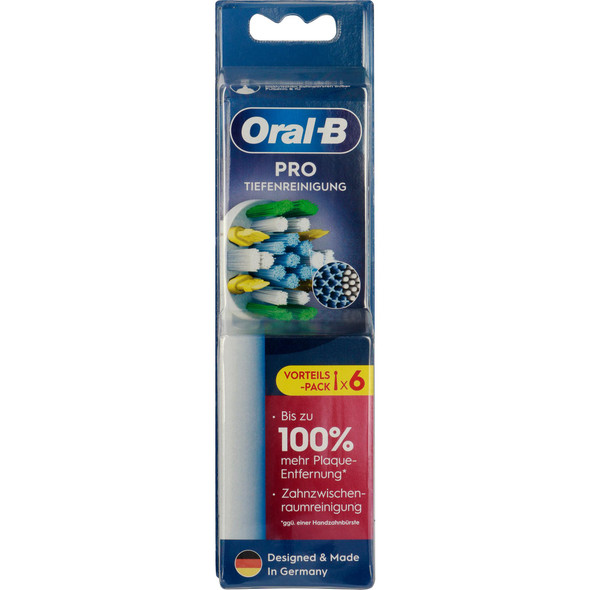 Oral-B Pro Deep Cleaning - Original Toothbrush Heads For Electric Toothbrush - Deep Teeth Cleaning Brushes With X-Shaped Bristles Toothbrush Attachment Made In Germany - White Pack Of