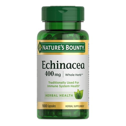 Nature's Bounty Echinacea Herbal Supplement Supports Immune Health 400Mg 100 Capsules