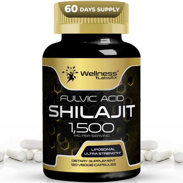WELLNESS LABSRX Himalayan Shilajit for Men - Shilajit Extract 1500mg per Serving Pure Shilajeet for Women with Naturally Occuring Fulvic Acid - Shilajet for Enhanced Energy and Immune Support - 120