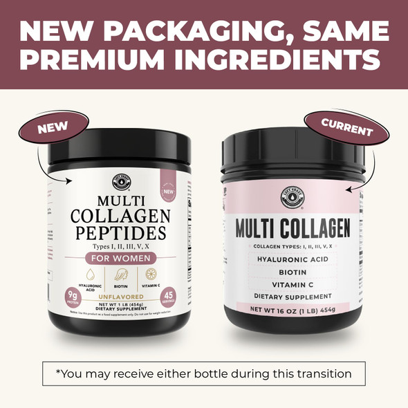 Left Coast Performance Multi Collagen Peptides Powder Types I II III V X Multi Collagen Protein Powder with Hyaluronic Acid Biotin Vitamin C For Skin Hair Nails Joints and Gut Health - Keto Non-GMO Supplement