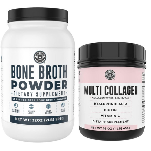 Left Coast Performance 2lb Pure Bone Broth and 1lb Multi Collagen Powder
