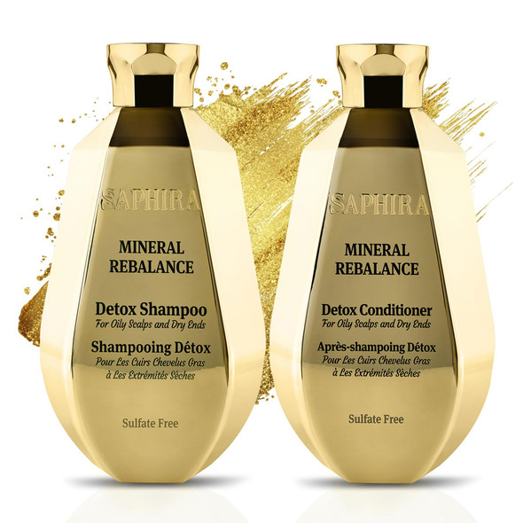 Saphira Mineral Rebalance Shampoo & Conditioner Duo – Deep Hydration Hair Care Set for Dry & Damaged Hair – Moisture & Shine – Dead Sea Mineral Professional Care (8.5oz/250ml)