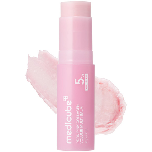 medicube PDRN Pink Collagen Volume Multi Balm Stick | Volufiline PDRN NAD Collagen | Face & Body Balm for Under-Eyes Neck Forehead Smile Lines Lips | Plumping Radiance Line Care | K-Beauty