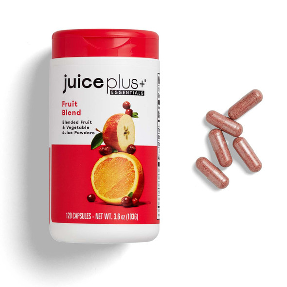 JuicePlus+ Fruit Blend: Plant-Based Whole Food Supplement with Apple Peach Cranberry & More! - Vegan Gluten-Free Non-GMO Kosher - Packed with Plant-Based Vitamins - 1 Bottle (60 Servings)