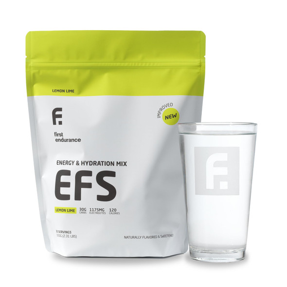 FIRST ENDURANCE EFS Hydration & Endurance Drink Mix - Premium Carbohydrates for Energy & Performance Electrolytes for Rapid Rehydration & Running Cycling and Triathlon Nutrition | Isotonic Energy Fuel | Lemon-Lime