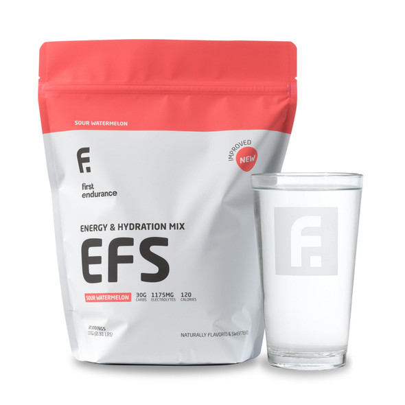 FIRST ENDURANCE EFS Hydration & Endurance Drink Mix - Premium Carbohydrates for Energy & Performance Electrolytes for Rapid Rehydration & Running| Isotonic Energy Fuel | Sour Watermelon