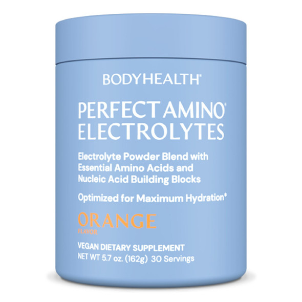 BodyHealth PerfectAmino Electrolytes Powder No Sugar Keto Sugar Free Fasting Electrolytes Drink Mix Hydration Powder with Trace Minerals - Orange - 30 Servings