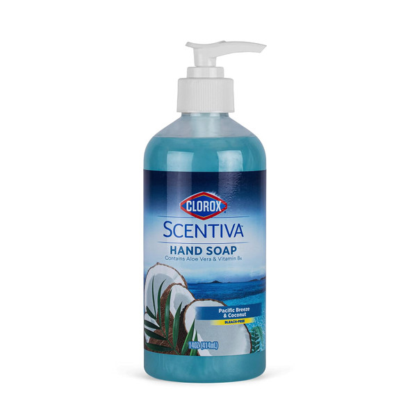 Clorox Scentiva Liquid Hand Soap, Hawaiian Sunshine Scent - Bleach-Free Scented Hand Wash with Aloe Vera and Provitamin B5 for Kitchen and Bathroom Use Daily, 14 Fl Oz