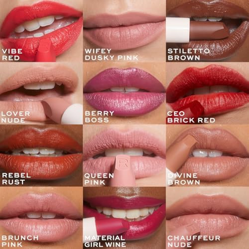 Revolution, Lip Allure Soft Satin Lipstick, Long-Lasting Creamy Satin Finish, Smudge-Proof Hydrating Vitamin E Formula, Wifey Dusky Pink, 0.11 oz