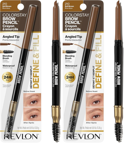 Revlon ColorStay Eyebrow Pencil with Spoolie Brush, Waterproof, Hair-Like Strokes for Natural Looking Brows