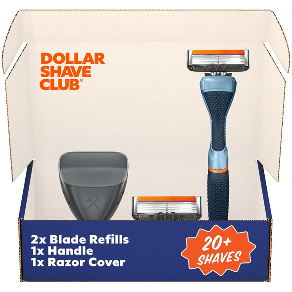 Dollar Shave Club | The Guest Pass Shave Set | 2 Extra Close Refill Cartridges 1 Handle  1 Razor Cover