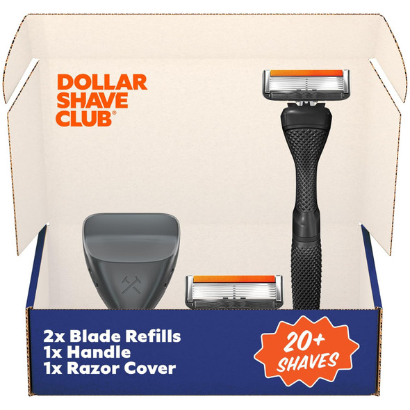 Dollar Shave Club | The Guest Pass Shave Set | 2 Extra Close Refill Cartridges 1 Handle  1 Razor Cover