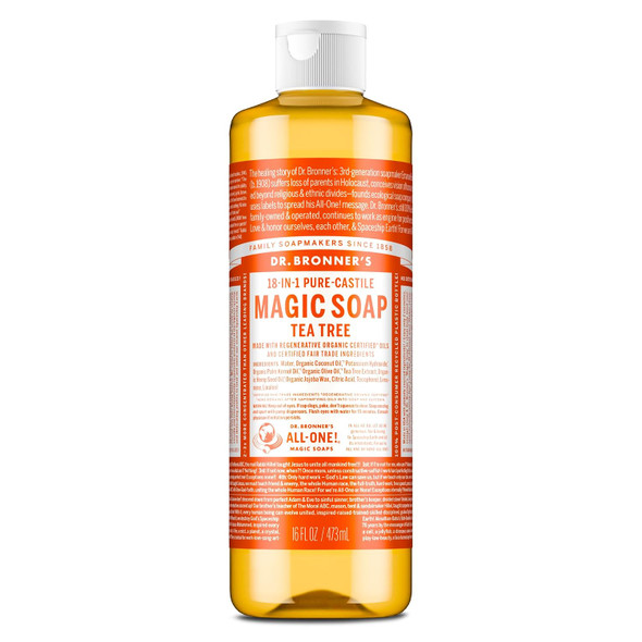 Dr. Bronner's Pure-Castile Magic Soap Liquid (Tea Tree)