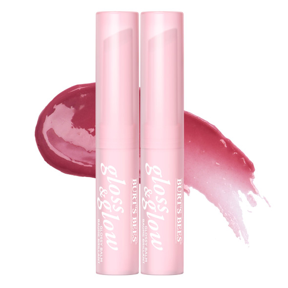 Burts Bees Gloss and Glow Glossy Balm 100% Natural Origin Eat Drink and Be Cherry Pack of 2
