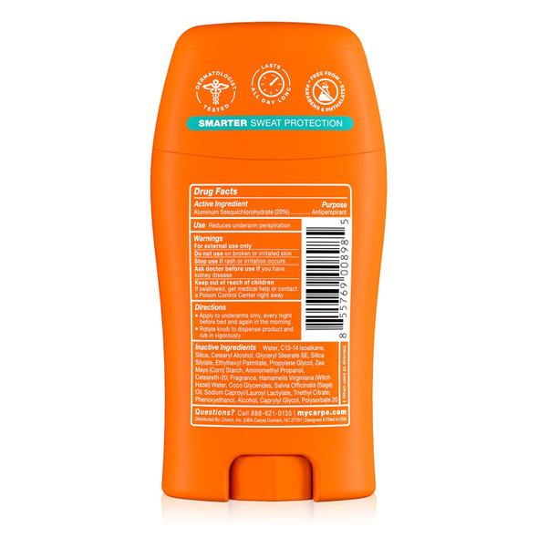 Carpe Underarm Deodorant Antiperspirant - Extra Strength Men's Antiperspirant with 100 Hour Sweat Control - Deodorant for Men - Helps Eliminate Odor - Clean Sport Scent