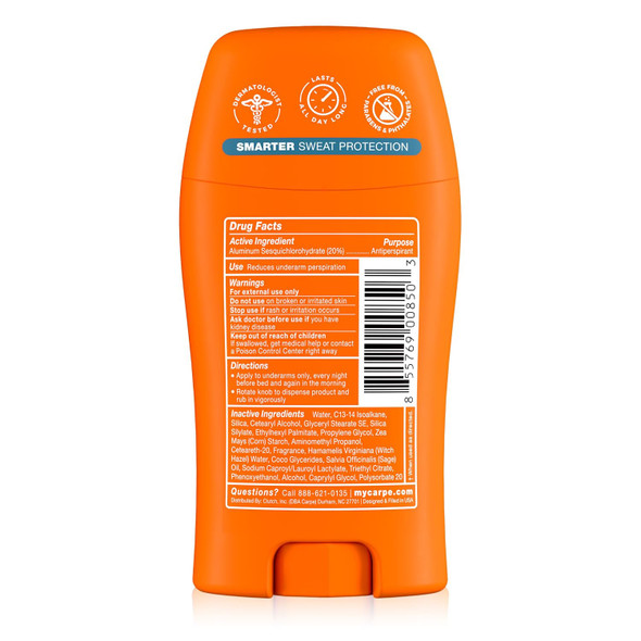 Carpe Underarm Antiperspirant Deodorant for Men and Women - 100 Hour Sweat & Odor Control - Clinical Strength Deodorant for Men - Long Lasting Deodorant Antiperspirant for Sweat - Mountain Breeze