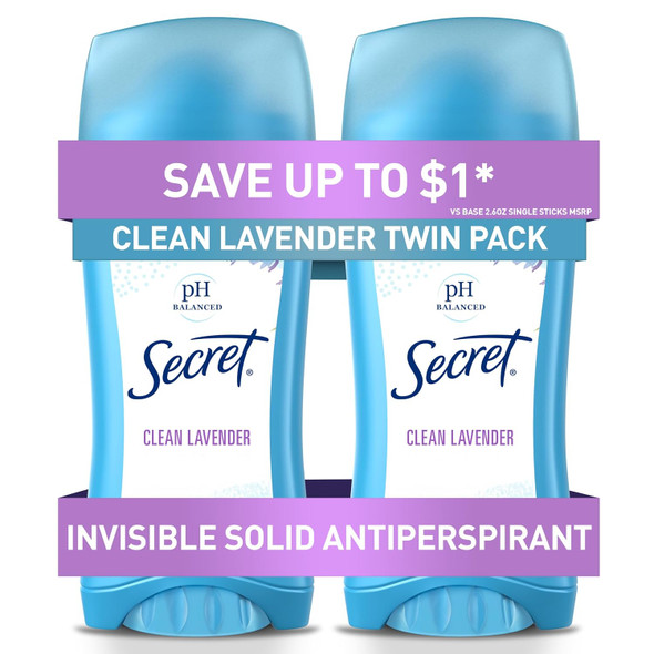 Secret Anti-Perspirant Deodorant Invisible Solid Twin Pack