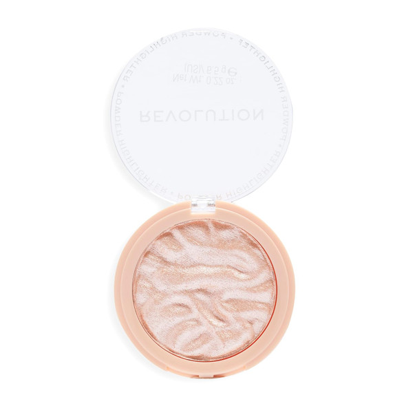Revolution Reloaded Pressed Powder Highlighter, Intensely Pigmented for a High-Impact Dewy Finish, Dare to Divulge, 0.22 oz