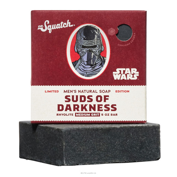 Dr. Squatch Natural Men's Bar Soap – Star Wars Inspired Gifts for Men – Natural Cold Process Soap Bar – Suds of Darkness (5 oz)