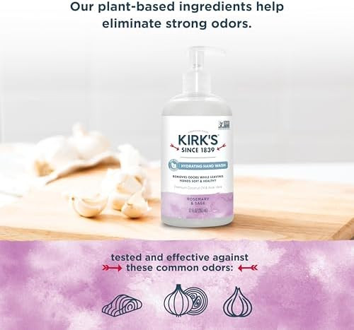 Kirk's Odor Neutralizing Hydrating Hand Soap, Rosemary Sage 12 Ounce