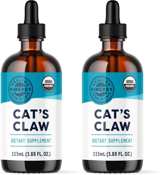 Vimergy USDA Organic Cat’s Claw Liquid  Provides Antioxidant Support Benefits The Immune System  Vegan Gluten Free