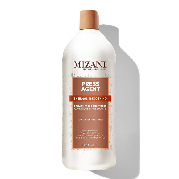 Mizani Press Agent Sulfate-Free Conditioner - Detangles Hair For Heat Styling, Blowout & Silk Press and Seals Hair From Humidity, Thermal Smoothing With Argan Oil
