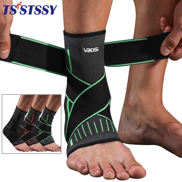TSSTSSY Adjustable Elastic Ankle Brace Compression Sleeve Foot Support Stabilizer for Plantar Fasciitis Achilles Tendonitis Sports Sock - Black-2Pcs - Size: M