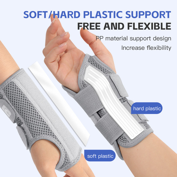 ZOFORE SPORT 1PC Wrist Strap Adjustable Wrist Brace for Carpal Tunnel Support Brace with Splints for Arthritis Tendonitis Sprain Wrist Pain - Gray right hand ( S/M )