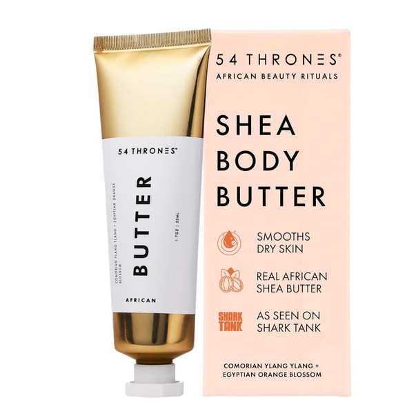 54 Thrones African Beauty Shea Butter, Intensive Dry Skin Support, Moisturizing Body Butter for Women, Moisturizing Body Balm and Cream, Locks in Moisture - 1.7 oz
