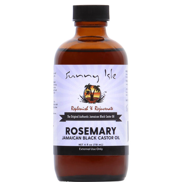 Sunny Isle Rosemary Jamaican Black Castor Oil   Hair Growth Treatment  For Scalp and  Acne Prone Skin  Hot Oil Application