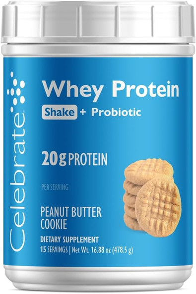 Celebrate Vitamins Rebuild Protein Powder with Probiotics & Prebiotics - 20g Whey Isolate Protein, High Fiber, for Post Bariatric Surgery Patients - 15 Servings