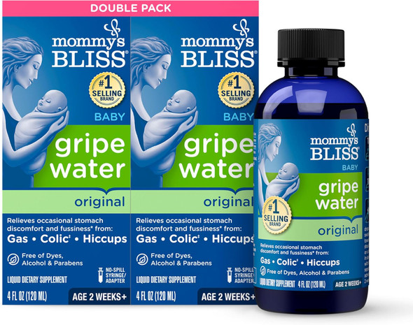Mommy's Bliss Gripe Water Original, Infant Gas & Colic Relief, Gripe Water for Babies, Gentle & Safe, 2 Weeks+, 4 Fl Oz (Pack of 1)