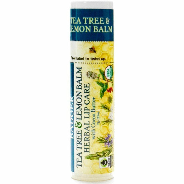 Tea Tree & Lemon CB Lip Balm .25oz by W.S Badger Company