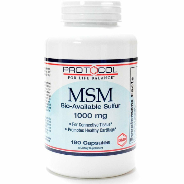 MSM 1000 mg 180 caps by Protocol For Life Balance