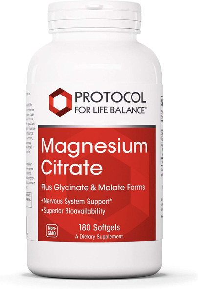 Magnesium Citrate 180 Softgels By Protocol For Life Balance
