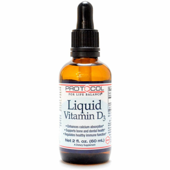 Liquid Vitamin D3 2 Oz By Protocol For Life Balance