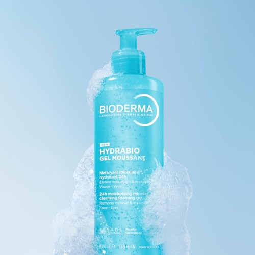Bioderma Hydrabio Foaming Gel 3In1 Cleansing Makeup Removing And Hydrating Face Cleanser 13.5 Fl.Oz