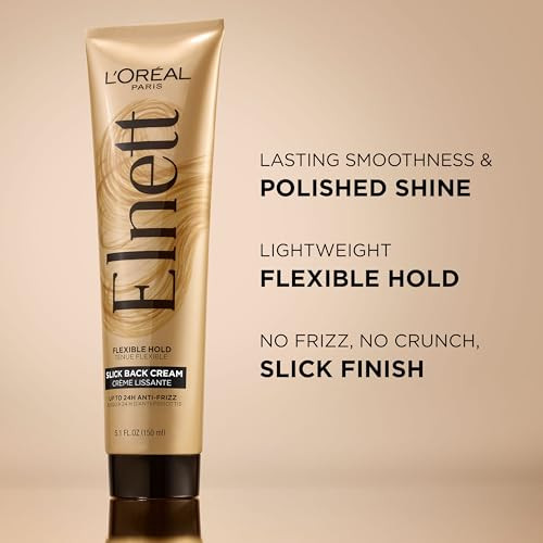 LOreal Paris Elnett Slick Back Styling Cream AntiFrizz Hair Cream For Flexible Hold 5.1 Fl Oz