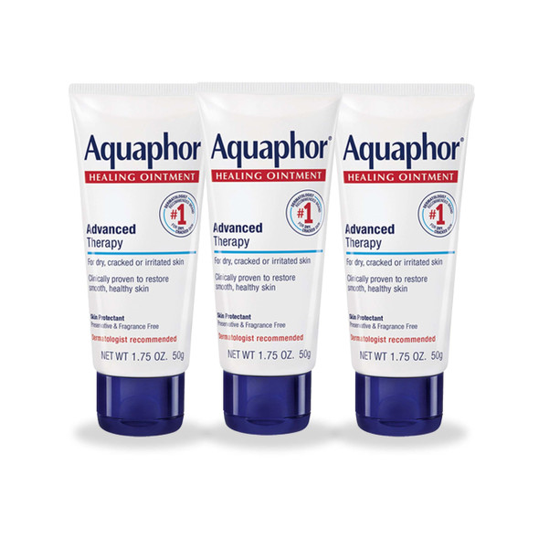 Aquaphor Advanced Therapy Healing Ointment Hypoallergenic Fragrance Body Moisturizer For Dry 1.75 Oz Pack Of 3